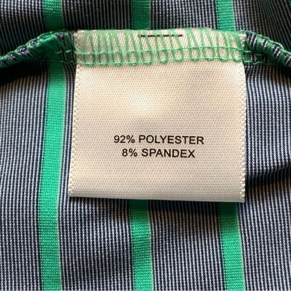 Peter Millar Summer Comfort Green Gray Stripe Short Sleeve Polo Size Large - Picture 4 of 12
